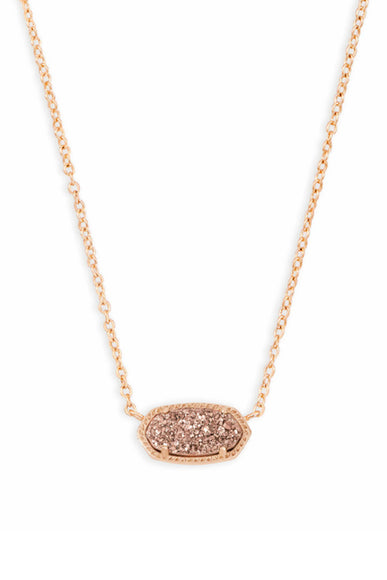 Kendra Scott Elisa Rose Gold Pendant Necklace in Rose Gold Drusy