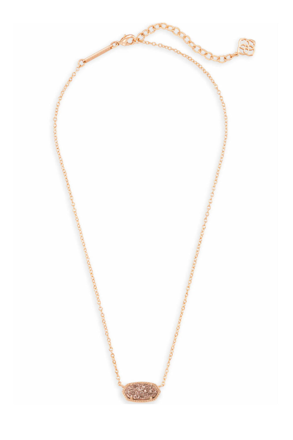 Elisa Rose Gold Pendant Necklace In Rose Gold Drusy