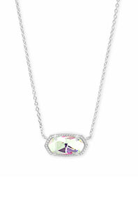 Kendra Scott Elisa Silver Pendant Necklace in Dichroic Glass