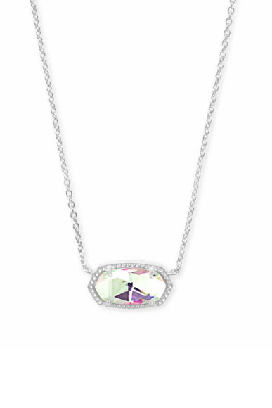 Kendra Scott Elisa Silver Pendant Necklace in Dichroic Glass