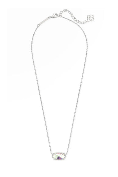 Kendra Scott Elisa Silver Pendant Necklace in Dichroic Glass