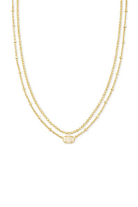 Kendra Scott Emilie Gold Multi Strand Necklace in Iridescent Drusy 