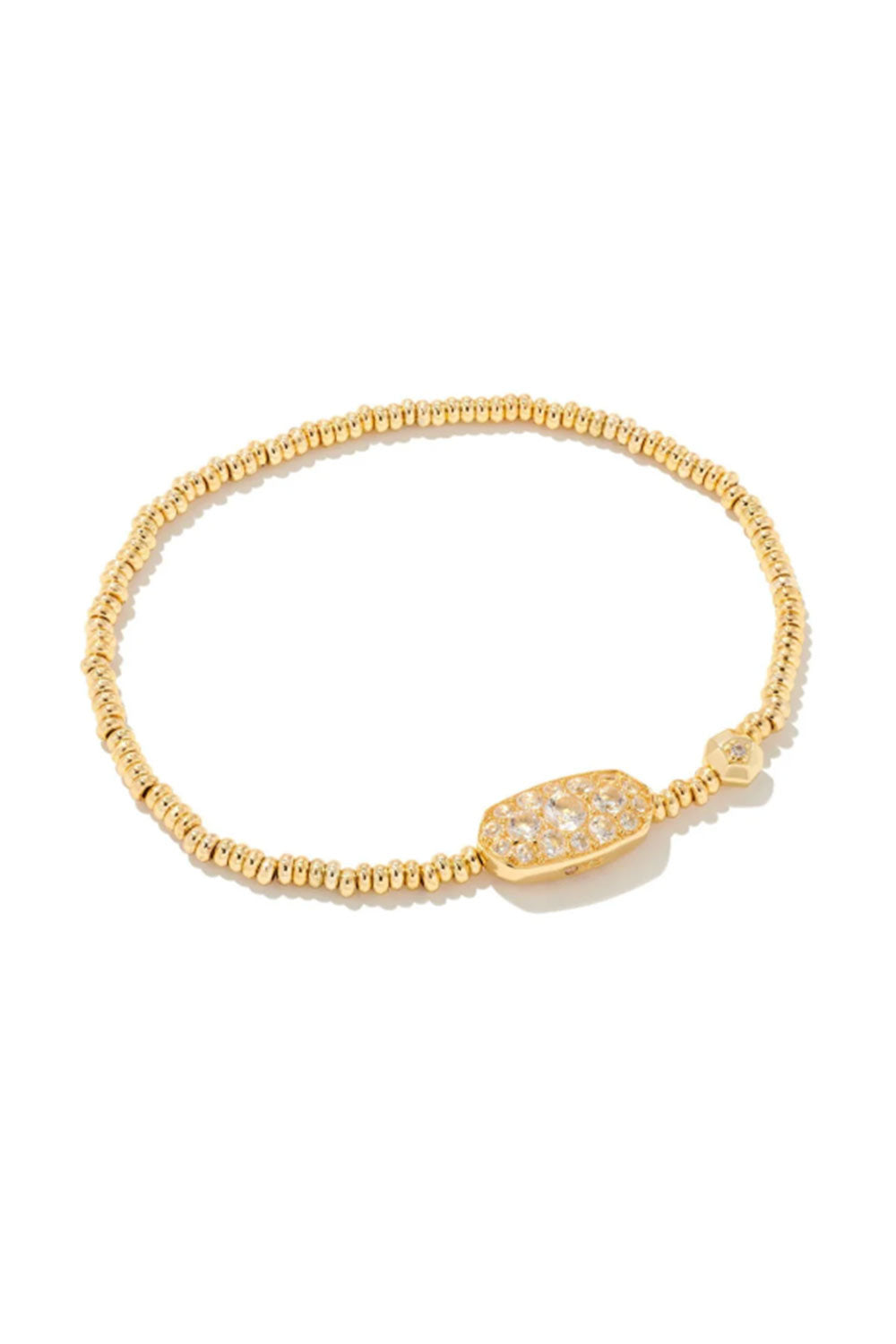 Kendra Scott Grayson Gold Stretch Bracelet in White Crystal 