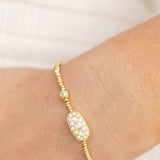 Kendra Scott Grayson Gold Stretch Bracelet in White Crystal 