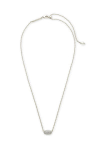 Kendra Scott Grayson Silver Crystal Pendant Necklace in White Crystal