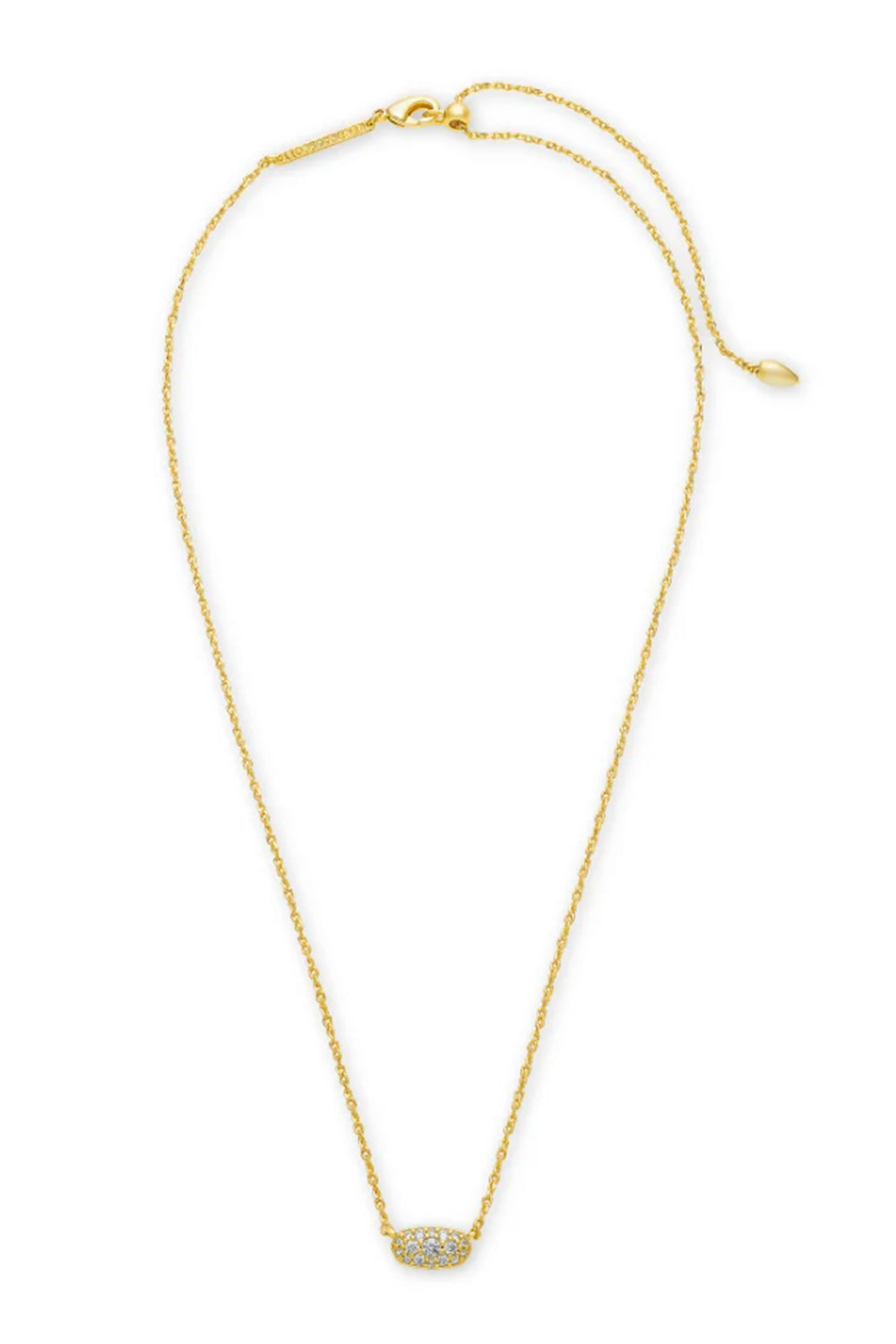Kendra Scott Grayson Gold Crystal Pendant Necklace in White Crystal 