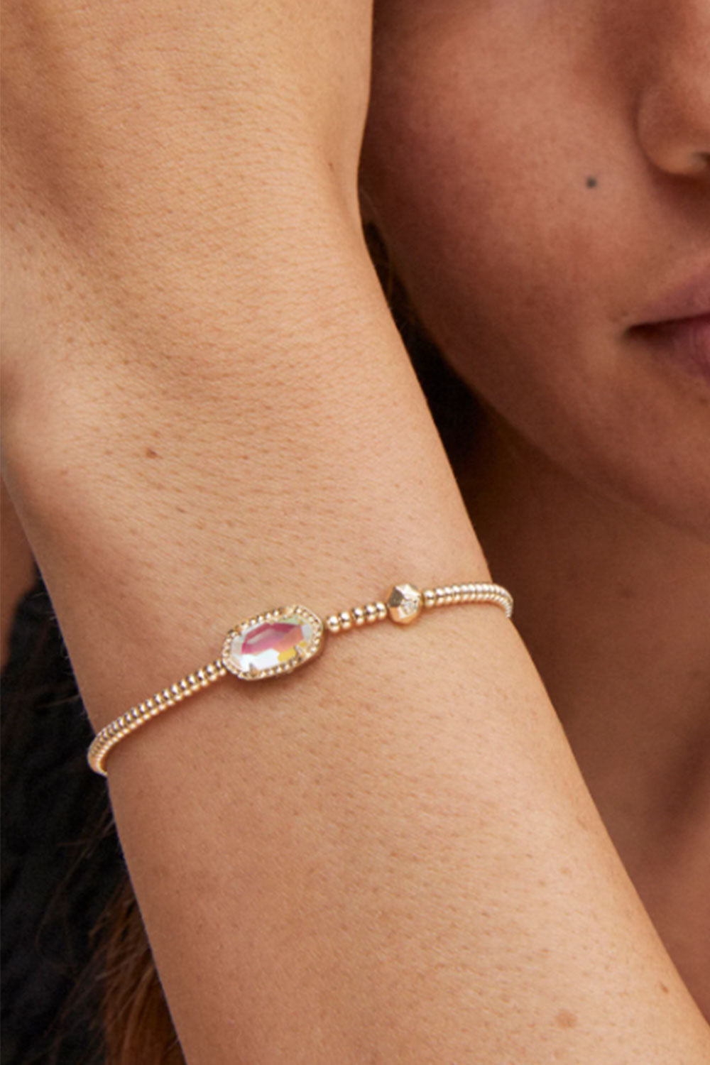 Kendra Scott Grayson Stretch Gold Bracelet in Dichroic Glass