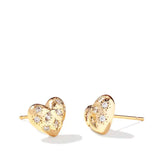 Kendra Scott Holland Gold Heart Stud Earrings in White Crystal