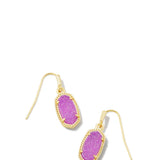 Kendra Scott Framed Lee Gold Drop Earrings in Mulberry Drusy