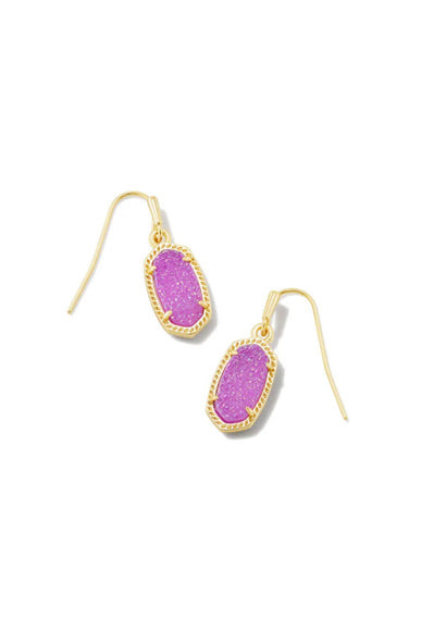 Kendra Scott Framed Lee Gold Drop Earrings in Mulberry Drusy