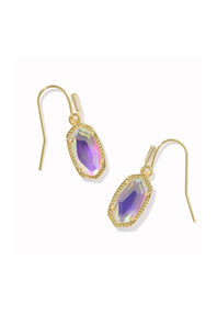 Kendra Scott Lee Gold Drop Earrings in Dichroic Glass