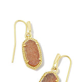 Kendra Scott Lee Gold Drop Earrings in Spice Drusy