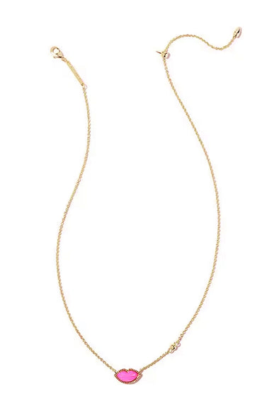 Kendra Scott Lips Pendant Necklace in Gold Hot Pink