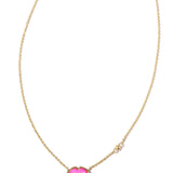 Kendra Scott Lips Pendant Necklace in Gold Hot Pink