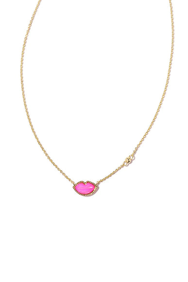 Kendra Scott Lips Pendant Necklace in Gold Hot Pink