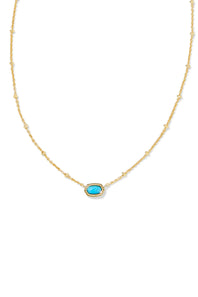 Kendra Scott Mini Elisa Gold Satellite Short Pendant Necklace in Turquoise Magnesite