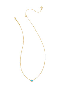 Kendra Scott Mini Elisa Gold Satellite Short Pendant Necklace in Turquoise Magnesite