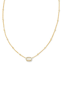 Kendra Scott Mini Elisa Gold Satellite Short Pendant Necklace in Ivory Mother-of-Pearl