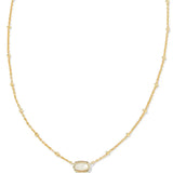 Kendra Scott Mini Elisa Gold Satellite Short Pendant Necklace in Ivory Mother-of-Pearl