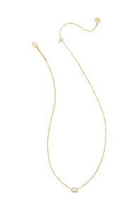 Kendra Scott Mini Elisa Gold Satellite Short Pendant Necklace in Ivory Mother-of-Pearl
