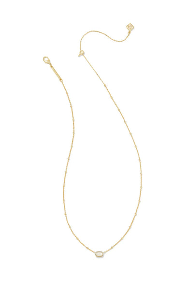 Kendra Scott Mini Elisa Gold Satellite Short Pendant Necklace in Ivory Mother-of-Pearl