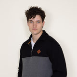 Kimes Ranch Diamond Head 1/4 Zip for Men in Black/Grey