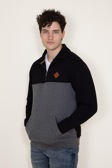 Kimes Ranch Diamond Head 1/4 Zip for Men in Black/Grey