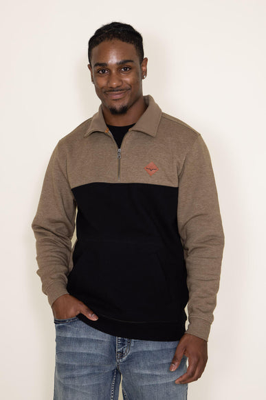 Kimes Ranch Diamond Head Quarter Zip for Men in Brown/Black