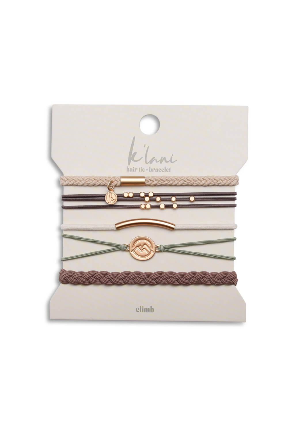 K’lani Climb Medium Hair Tie Bracelets in Light Green