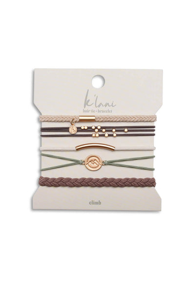 K’lani Climb Medium Hair Tie Bracelets in Light Green