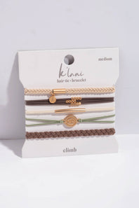 K’lani Climb Medium Hair Tie Bracelets in Light Green