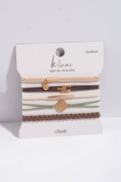 K’lani Climb Medium Hair Tie Bracelets in Light Green
