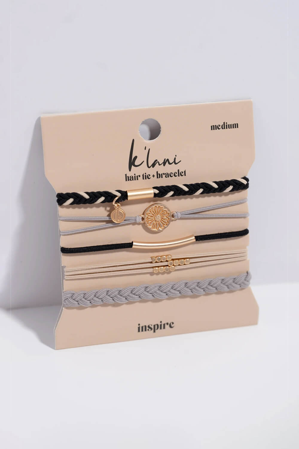 K’lani Inspire Medium Hair Tie Bracelets in Black
