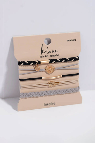 K’lani Inspire Medium Hair Tie Bracelets in Black