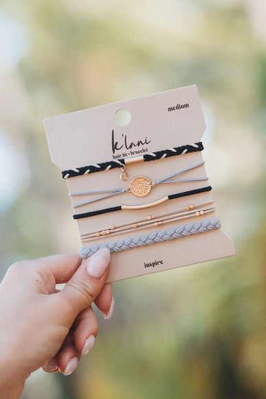 K’lani Inspire Medium Hair Tie Bracelets in Black