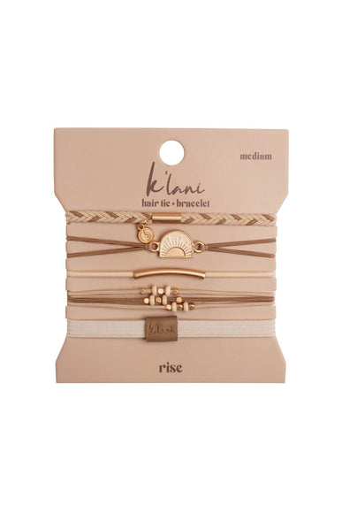 K’lani Rise Medium Hair Tie Bracelets in Beige