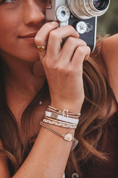K’lani Rise Medium Hair Tie Bracelets in Beige
