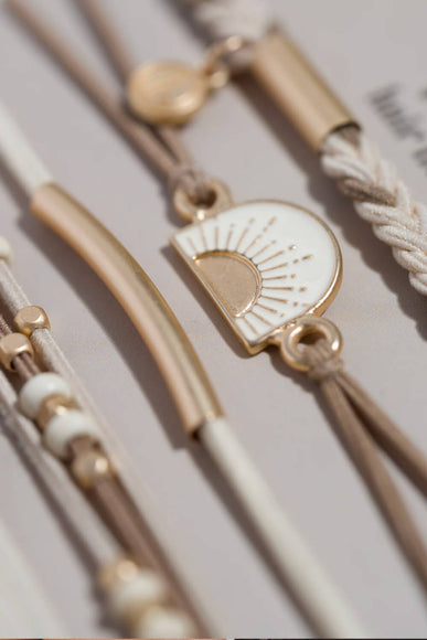 K’lani Rise Medium Hair Tie Bracelets in Beige