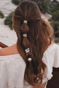 K’lani Rise Medium Hair Tie Bracelets in Beige