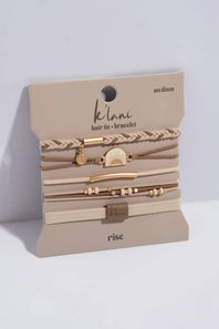 K’lani Rise Medium Hair Tie Bracelets in Beige