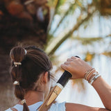 K’lani Rise Medium Hair Tie Bracelets in Beige