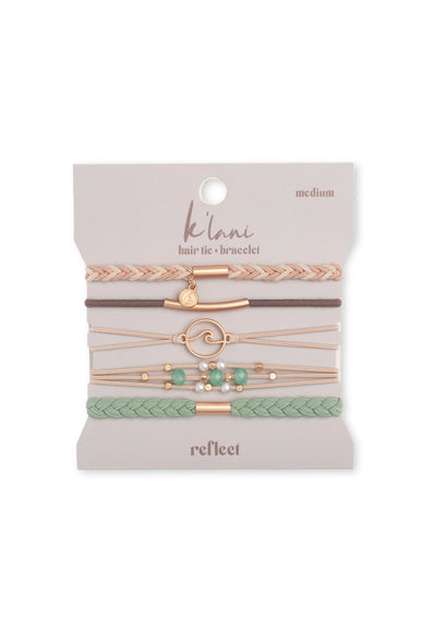 K’lani Reflect Medium Hair Tie Bracelets in Light Green