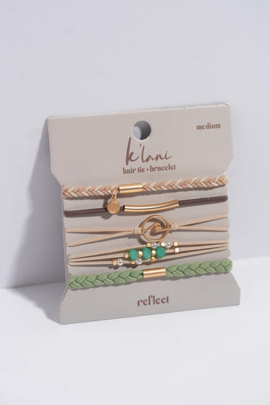 K’lani Reflect Medium Hair Tie Bracelets in Light Green