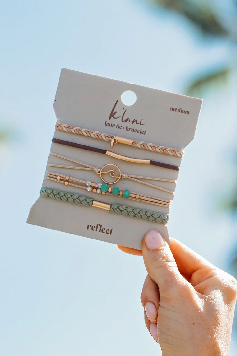 K'lani Reflect Medium Hair Tie Bracelets in Light Green | KL