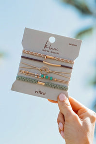 K’lani Reflect Medium Hair Tie Bracelets in Light Green