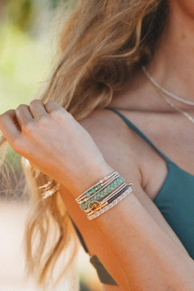 K’lani Reflect Medium Hair Tie Bracelets in Light Green