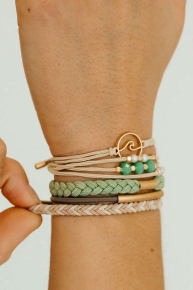K’lani Reflect Medium Hair Tie Bracelets in Light Green