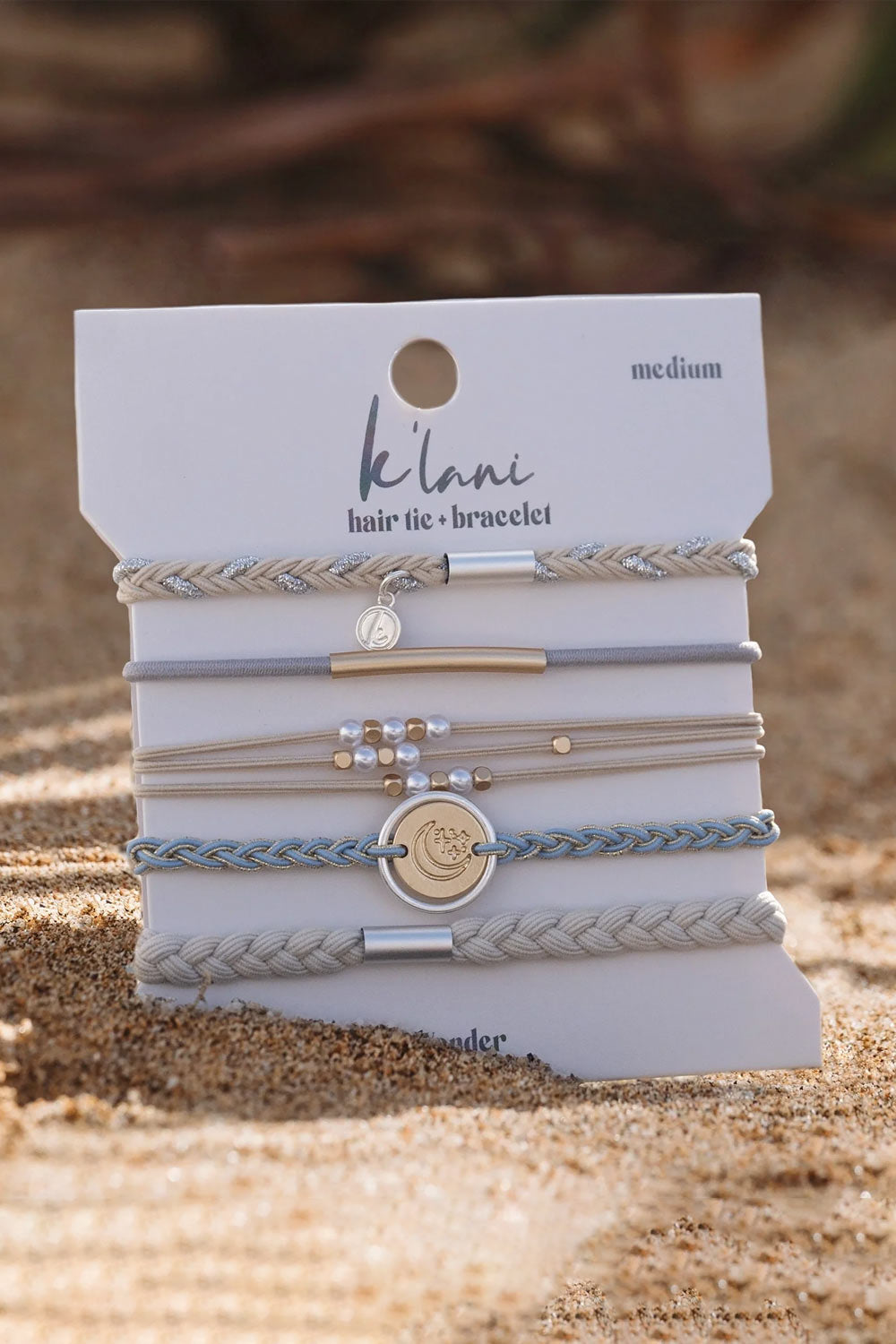 K’lani Wonder Medium Hair Tie Bracelets in Light Blue