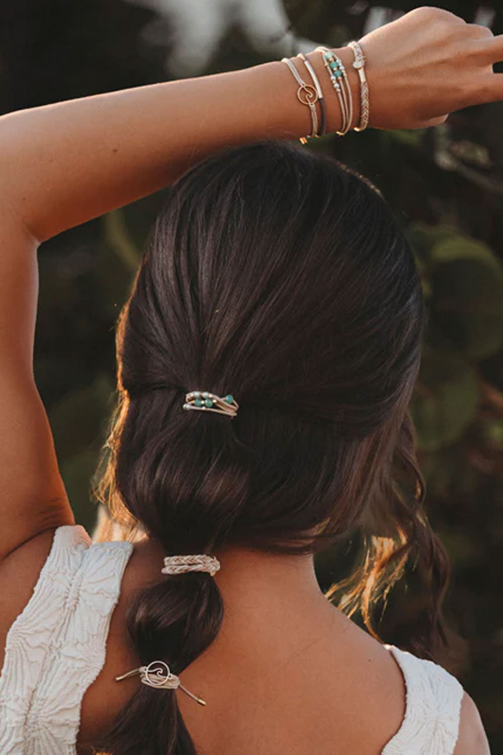 K'lani Reflect Medium Hair Tie Bracelets in Light Green | KL