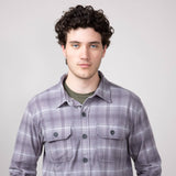 Hallstatt Knit Button Up Flannel Shirt for Men in Grey